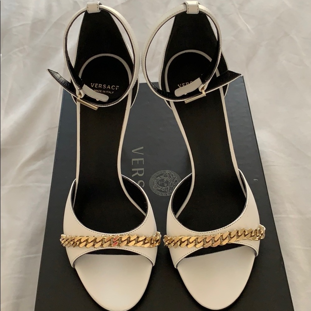 Versace white high heels size 39